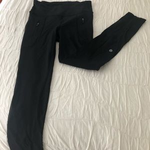 Lululemon black, zipper yoga pants